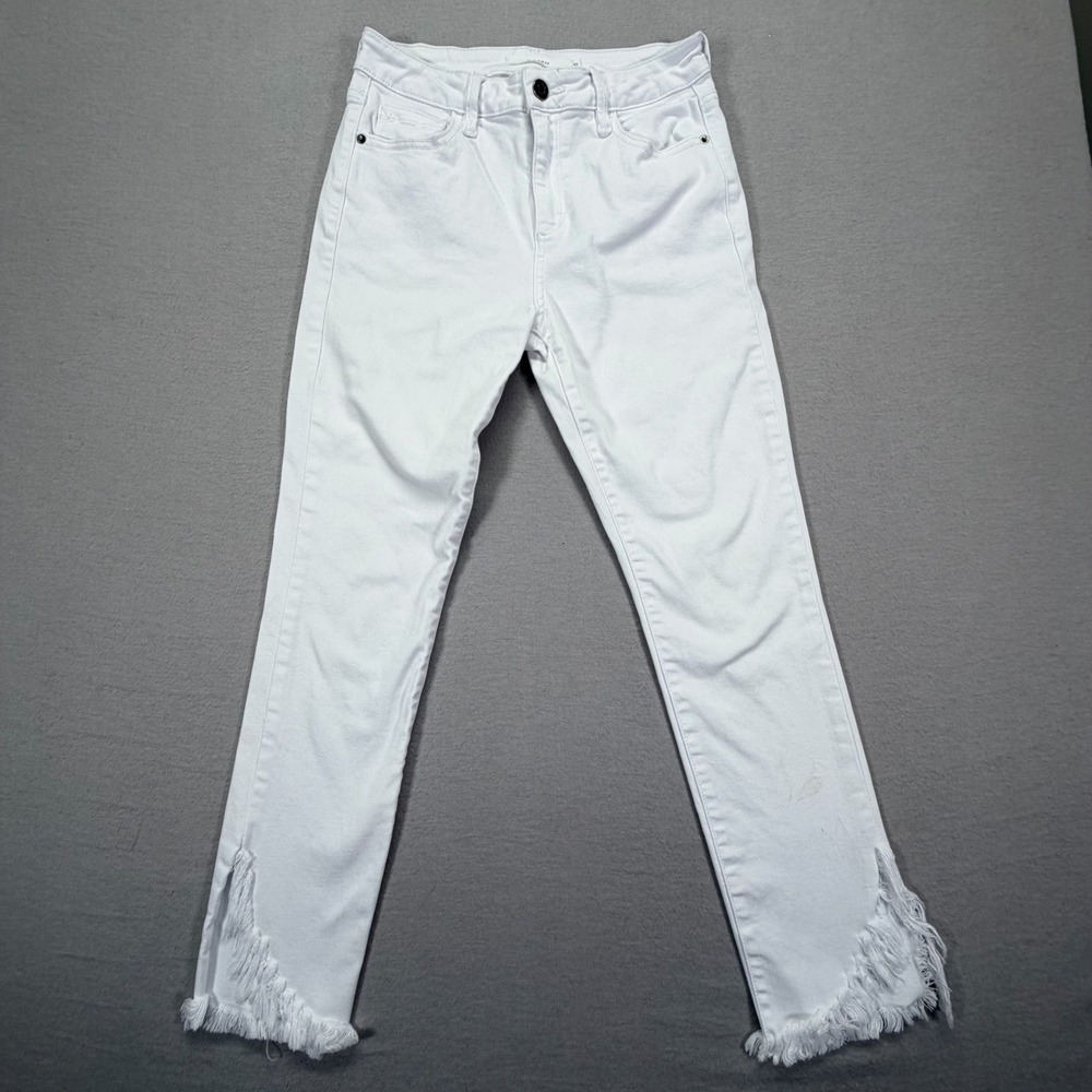 Hidden Jeans Skinny Jeans Women Size 27 Good White Frayed Tulip Hem